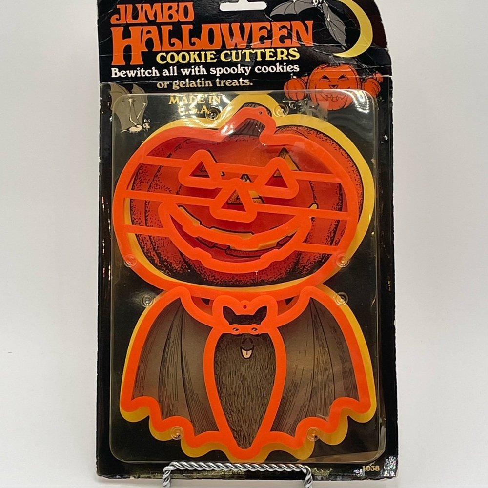 ENSAR Vintage Halloween Jumbo Cookie Cutters Pumpkin Jack-o-lantern Bat Set